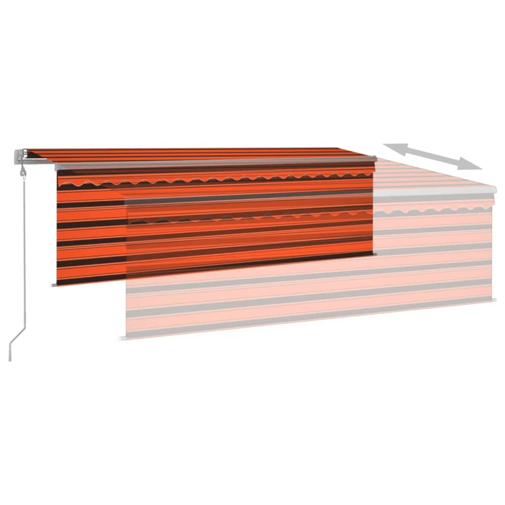 vidaXL izvelkama markīze ar žalūziju, 4x3 m, automātiska, oranži brūna