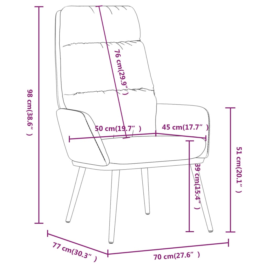 vidaXL atpūtas krēsls, vīnsarkans audums
