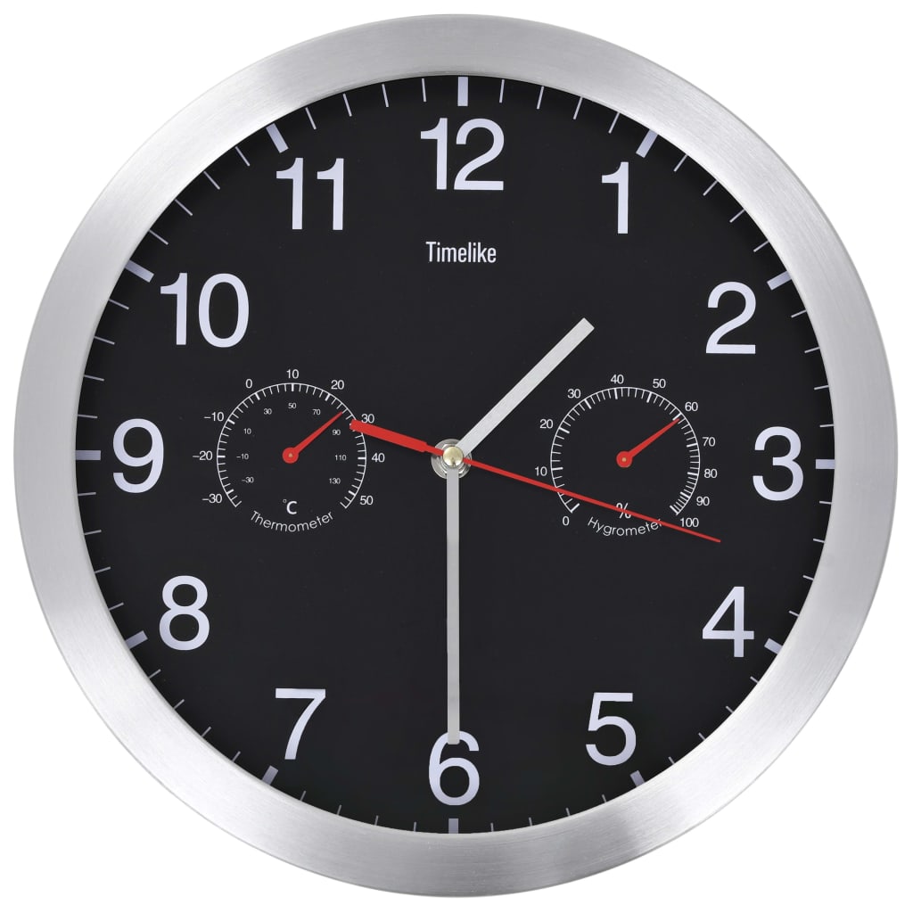 vidaXL sienas pulkstenis ar higrometru un termometru, kvarca mehānisms