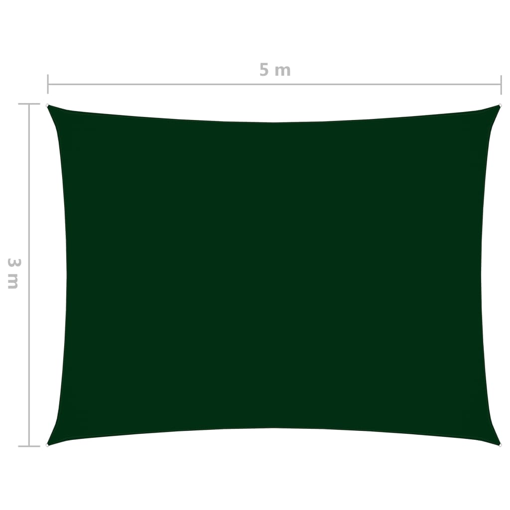 vidaXL saulessargs, taisnstūra, 3x5 m, tumši zaļš oksforda audums
