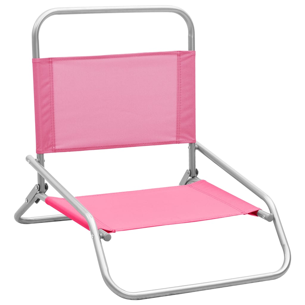 vidaXL salokāmi pludmales krēsli, 2 gab., rozā audums