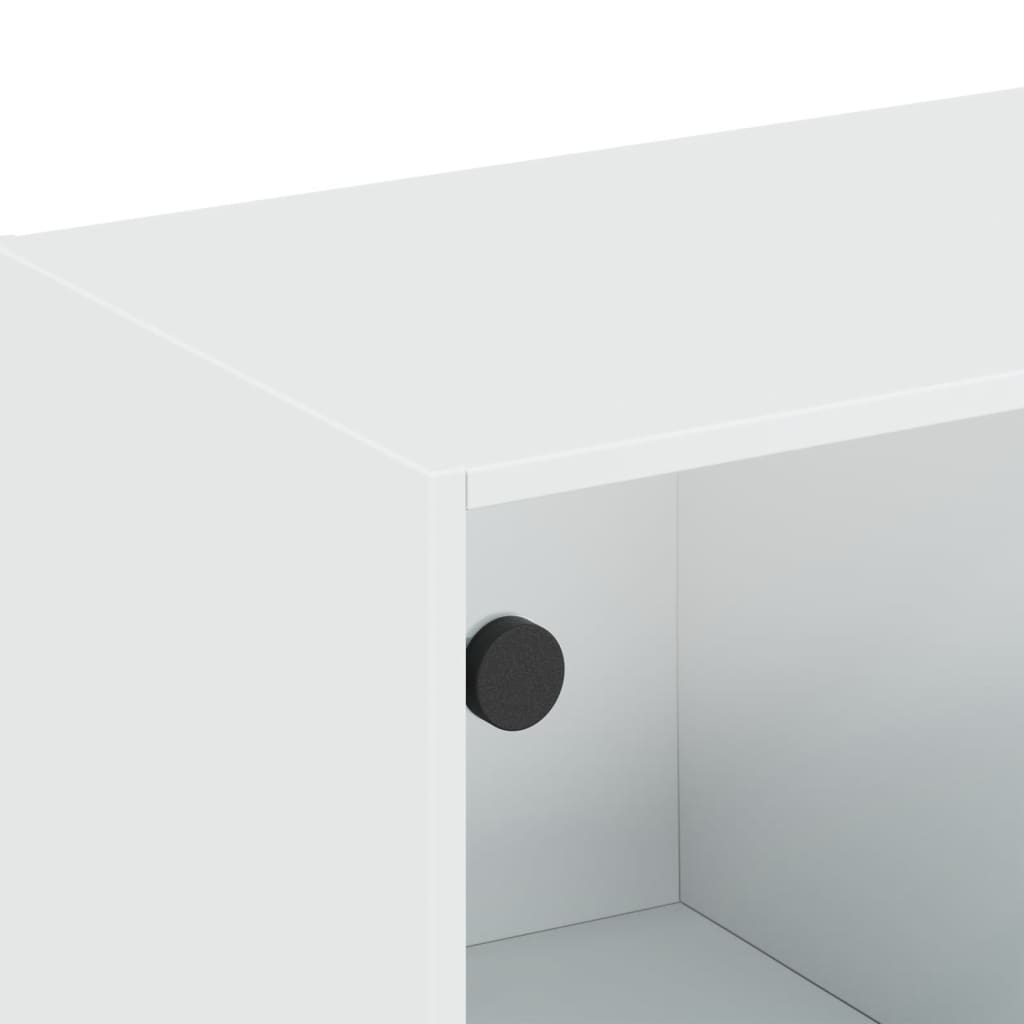 vidaXL skapītis ar stikla durvīm, balts, 102x37x35 cm