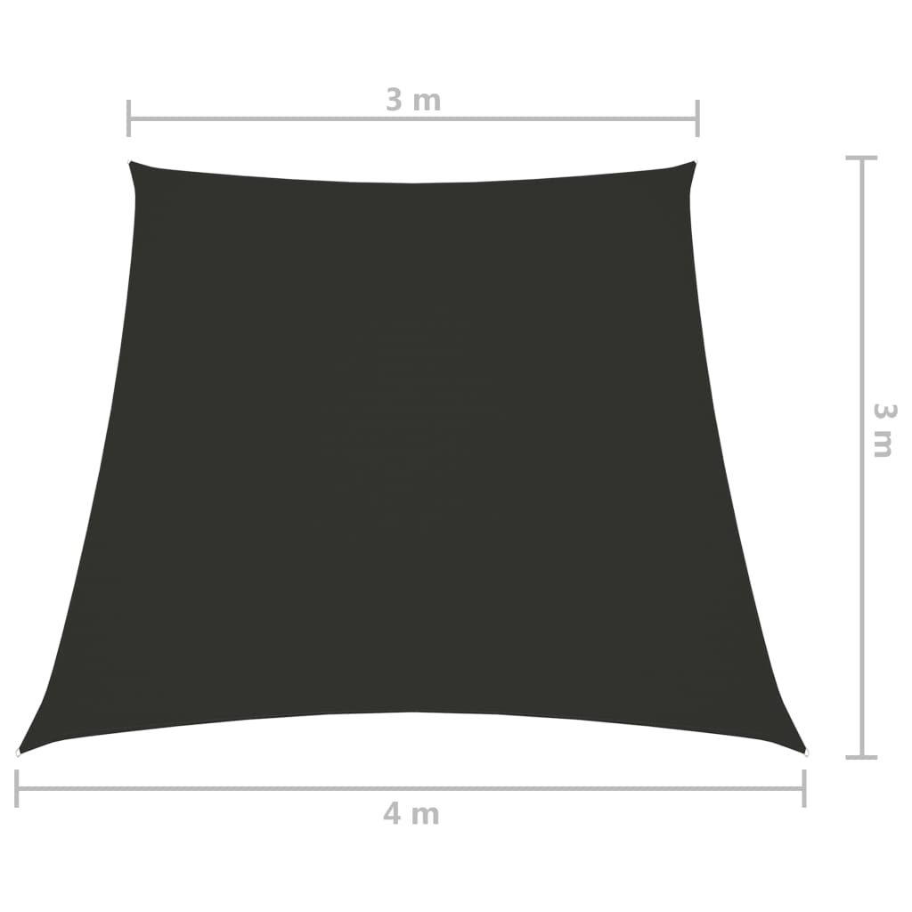 vidaXL saulessargs, 3/4x3 m, trapeces forma, pelēks oksforda audums