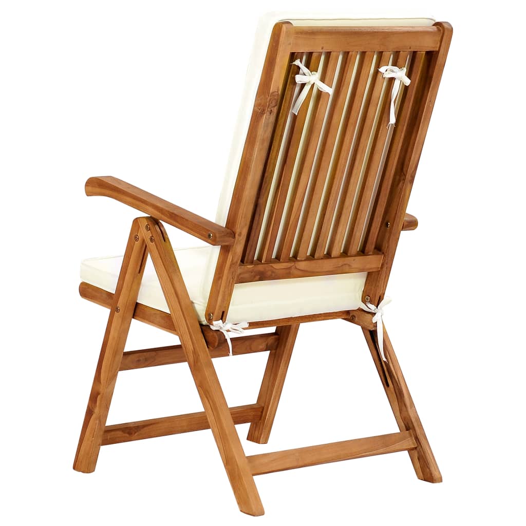 vidaXL atgāžami dārza krēsli ar spilveniem, 2 gab., masīvs tīkkoks