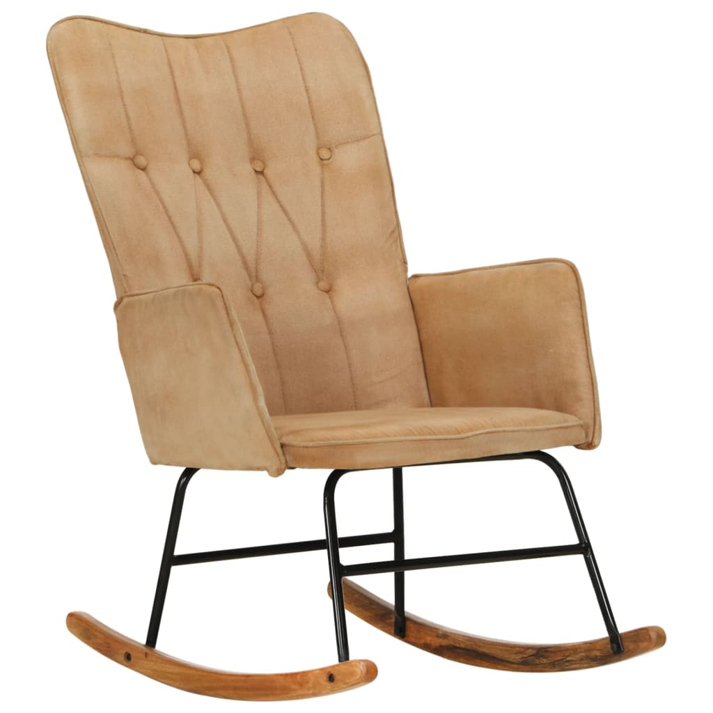 vidaXL šūpuļkrēsls, krēmkrāsas vintāžas audums