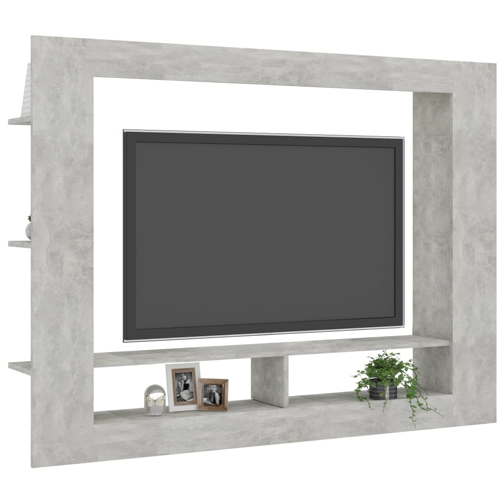 vidaXL TV skapītis, 152x22x113 cm, betona pelēka skaidu plāksne