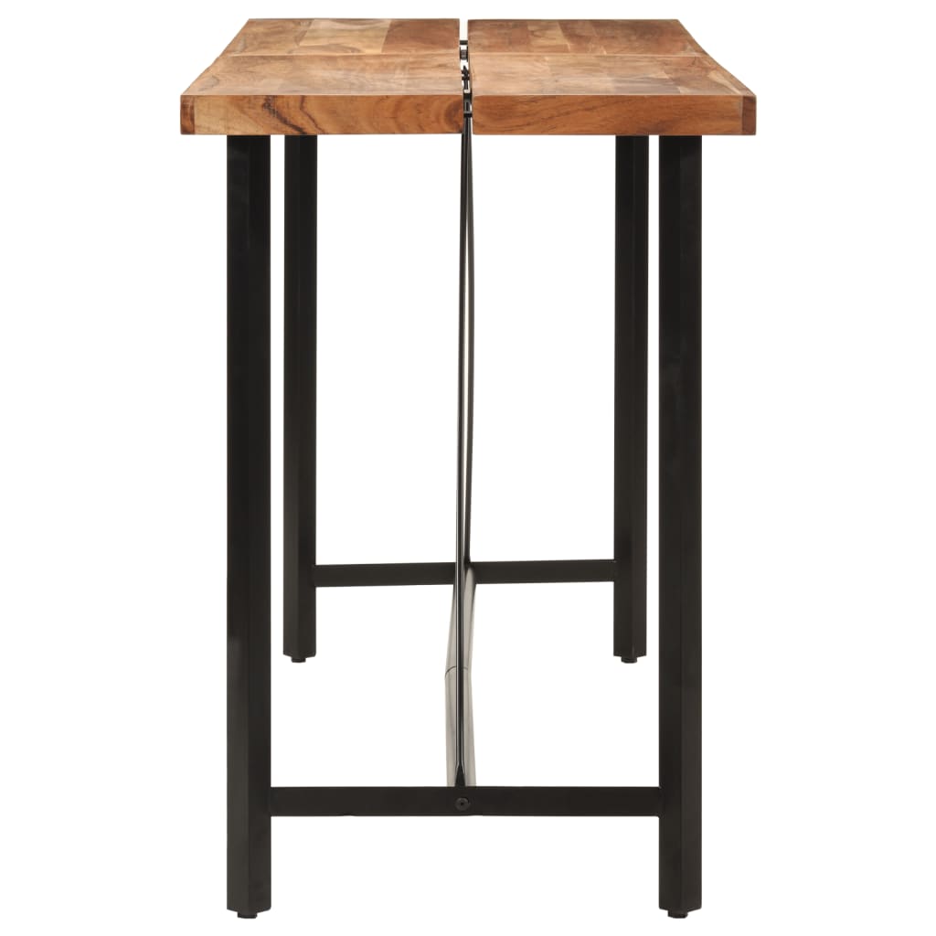 vidaXL bāra galds, 180x70x107 cm, akācijas masīvkoks un dzelzs