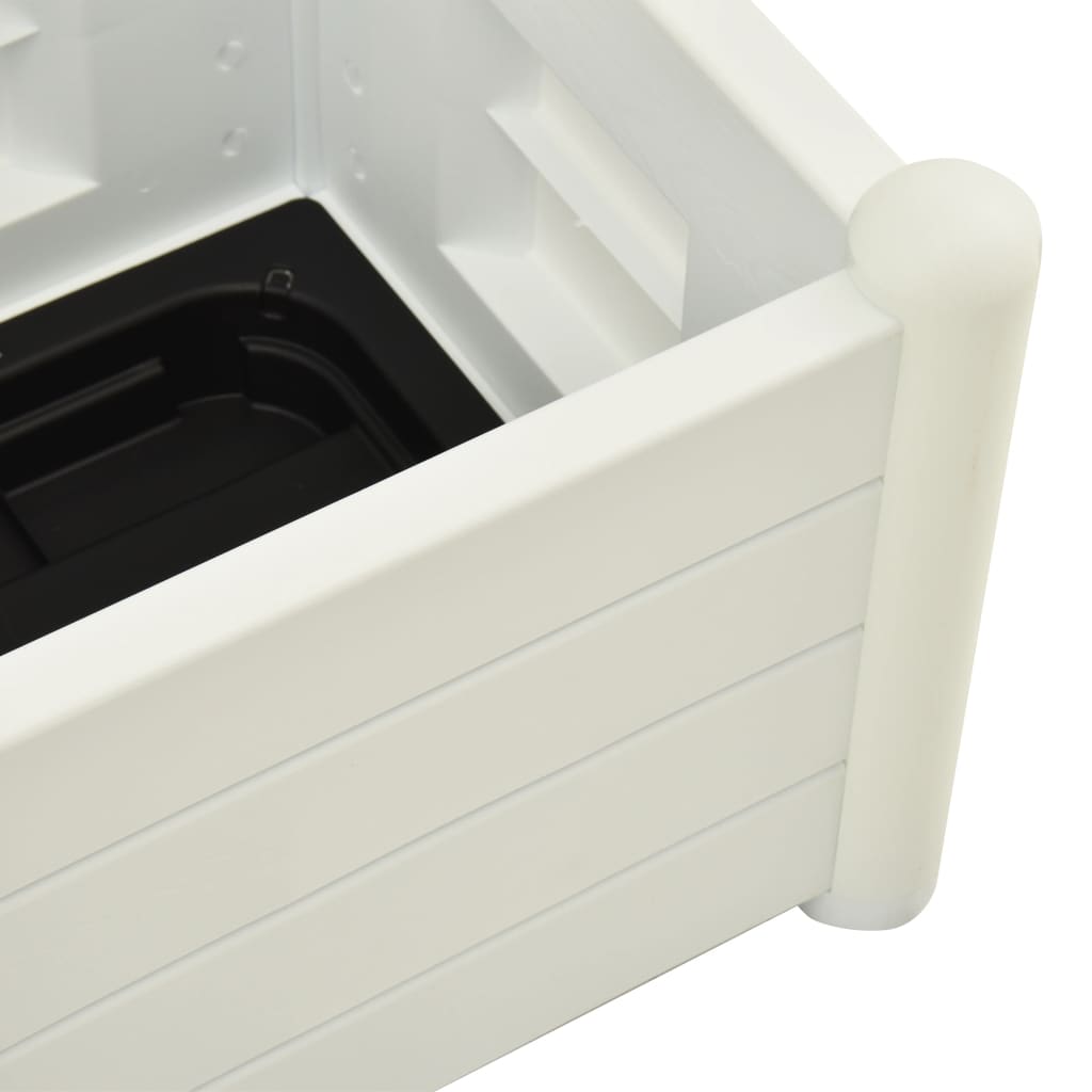 vidaXL dārza puķu kaste ar špaleru, 43x43x142 cm, balta, PP