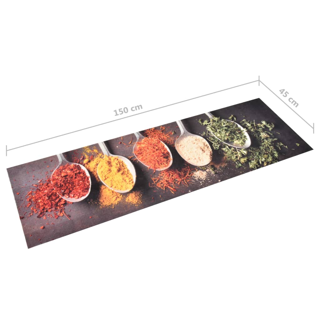 vidaXL virtuves paklājs, mazgājams, apdruka ar karotēm, 45x150 cm