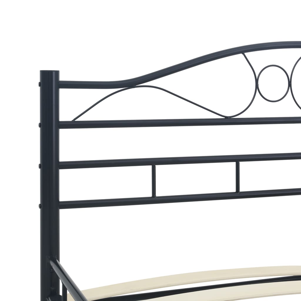 vidaXL gultas rāmis, melns, 160x200 cm, tērauds