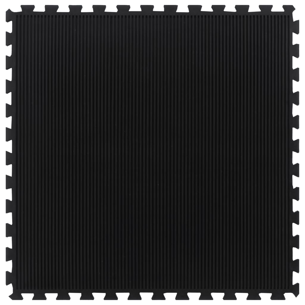 vidaXL grīdas flīze, gumija, melna, 12 mm, 100x100 cm