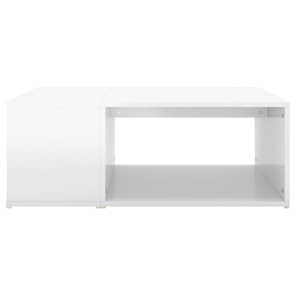 vidaXL kafijas galdiņš, spīdīgi balts, 90x67x33 cm, kokskaidu plāksne