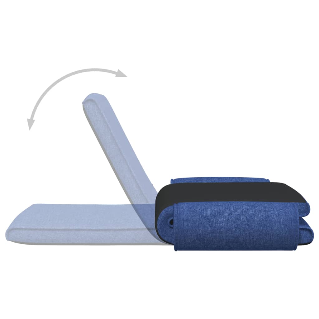 vidaXL salokāms grīdas krēsls, zils audums