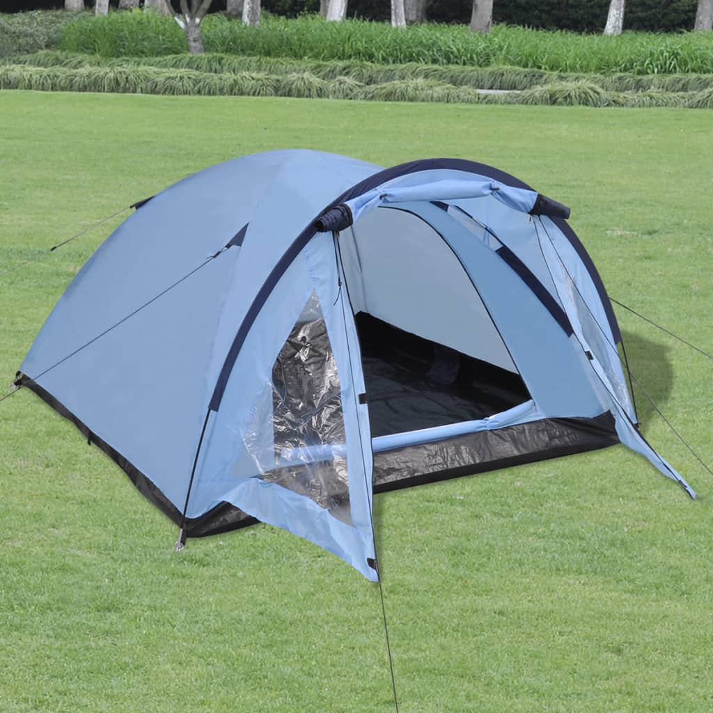vidaXL telts 3 personām, zilā krāsā