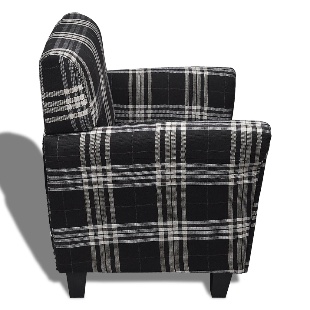 vidaXL atpūtas krēsls ar matraci, melns audums