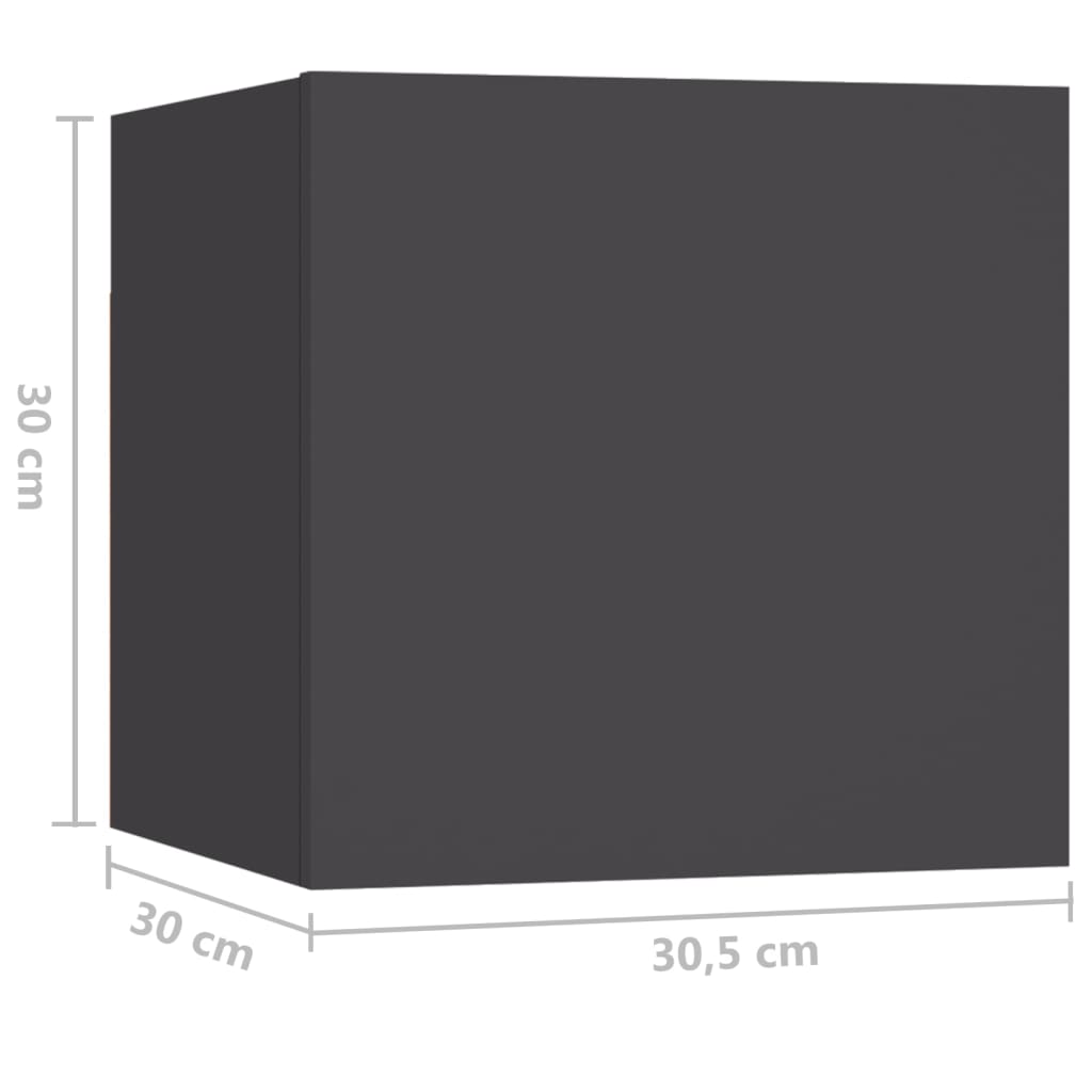 vidaXL naktsskapīši, 2 gab., pelēki, 30,5x30x30 cm, skaidu plāksne