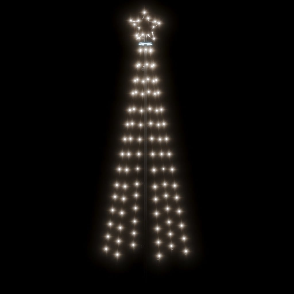 vidaXL Ziemassvētku egle, 108 vēsi baltas LED lampiņas, 70x180 cm