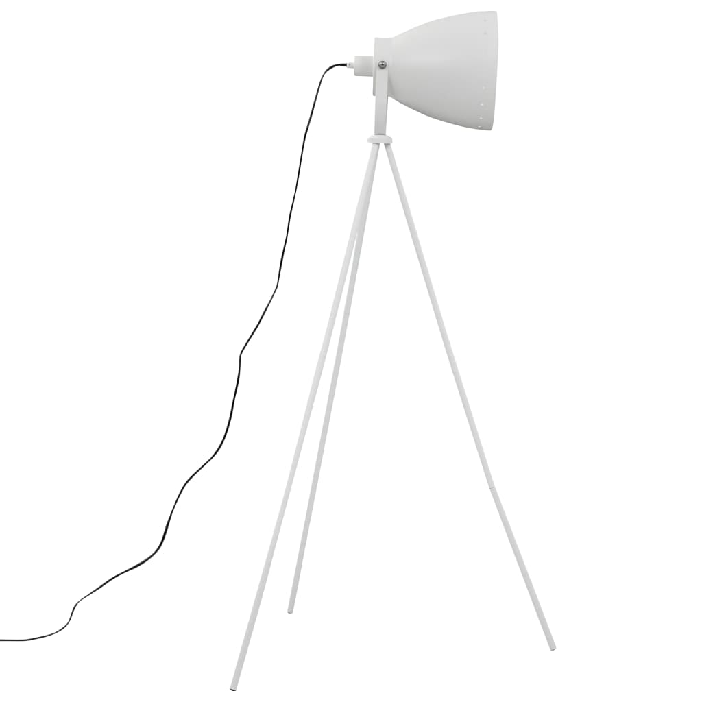 vidaXL grīdas lampa ar statīvu, balta, metāls, E27