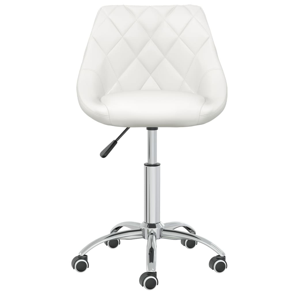 vidaXL grozāms biroja krēsls, balta mākslīgā āda
