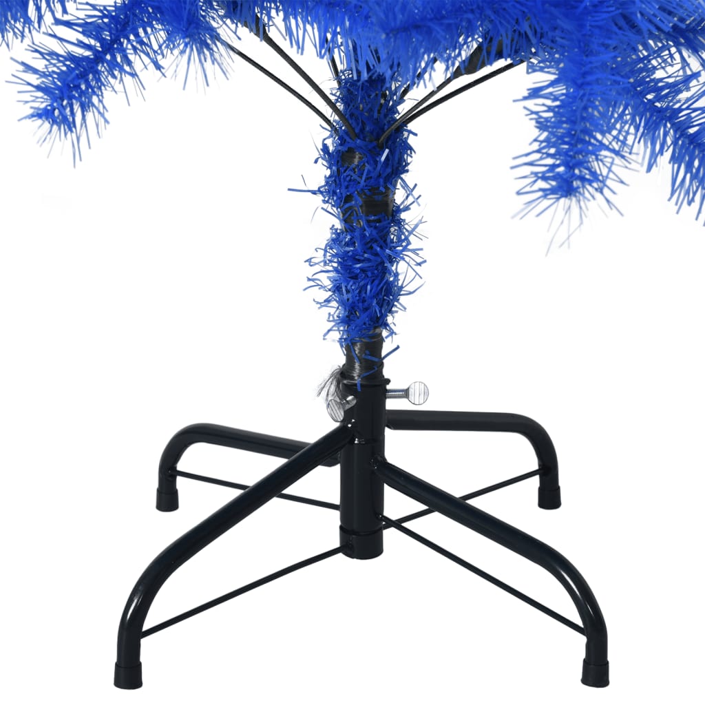 vidaXL mākslīgā Ziemassvētku egle ar statīvu, zila, 120 cm, PVC