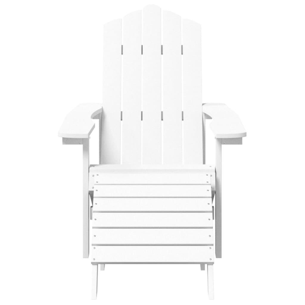 vidaXL dārza krēsli ar galdiņu un kājsoliņu, HDPE, balti