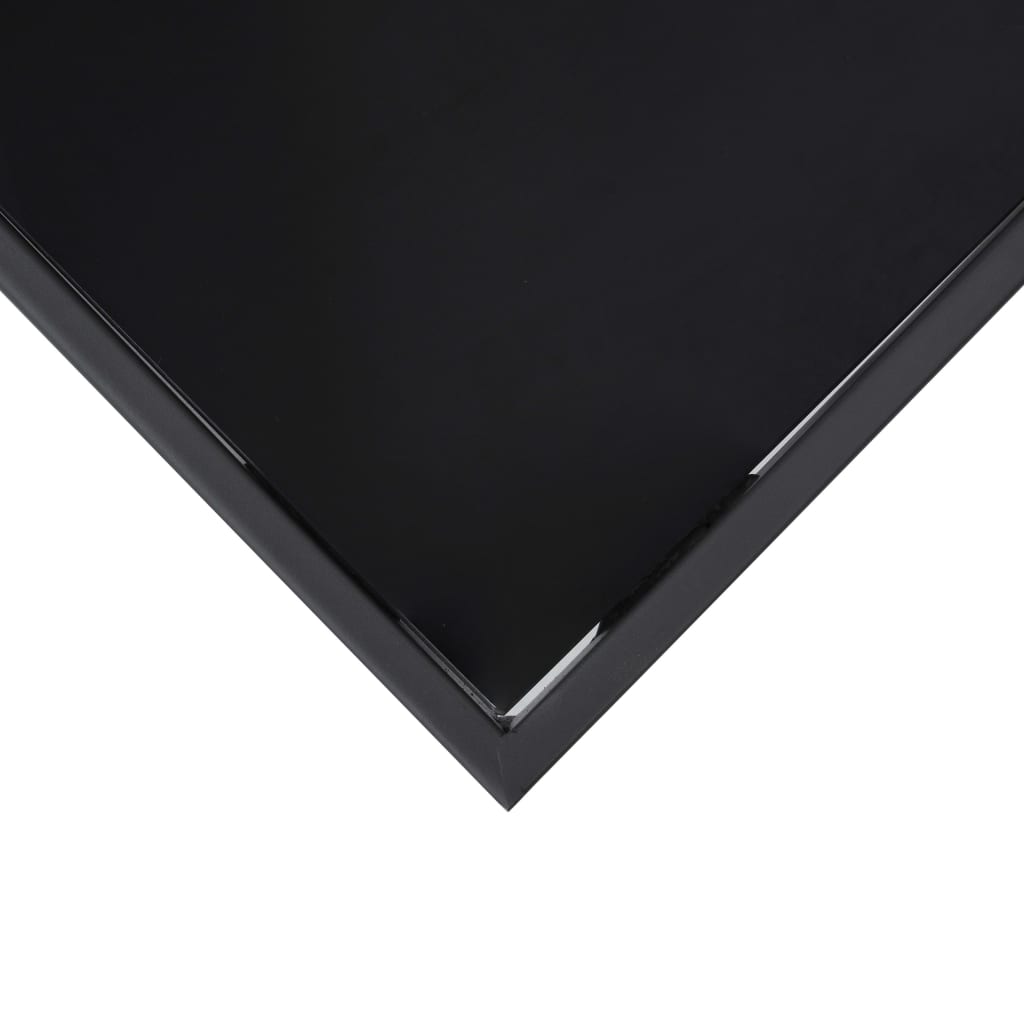 vidaXL dārza bāra galds, melns, 110x60x110 cm, rūdīts stikls