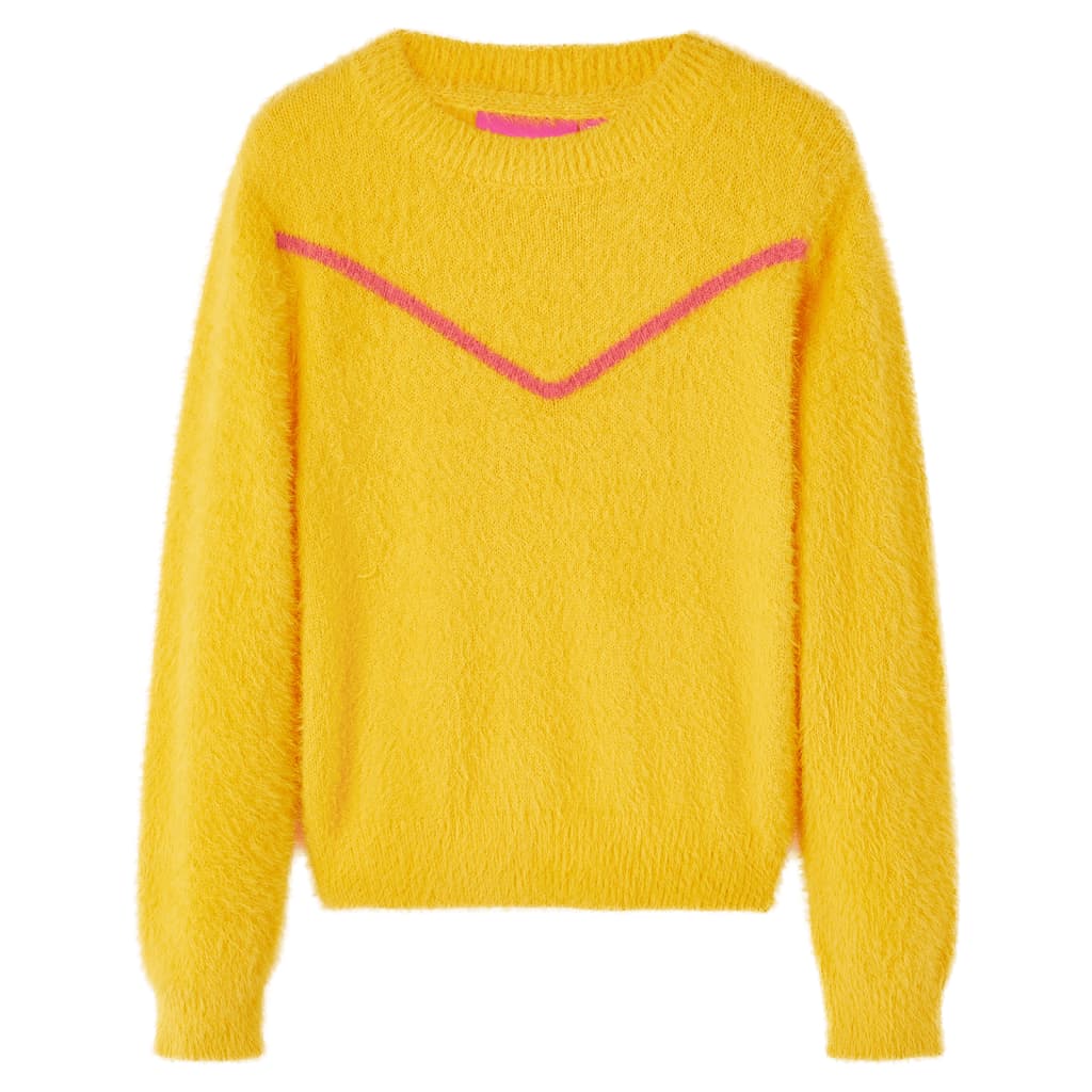 Bērnu džemperis, adīts, dzeltens, 92