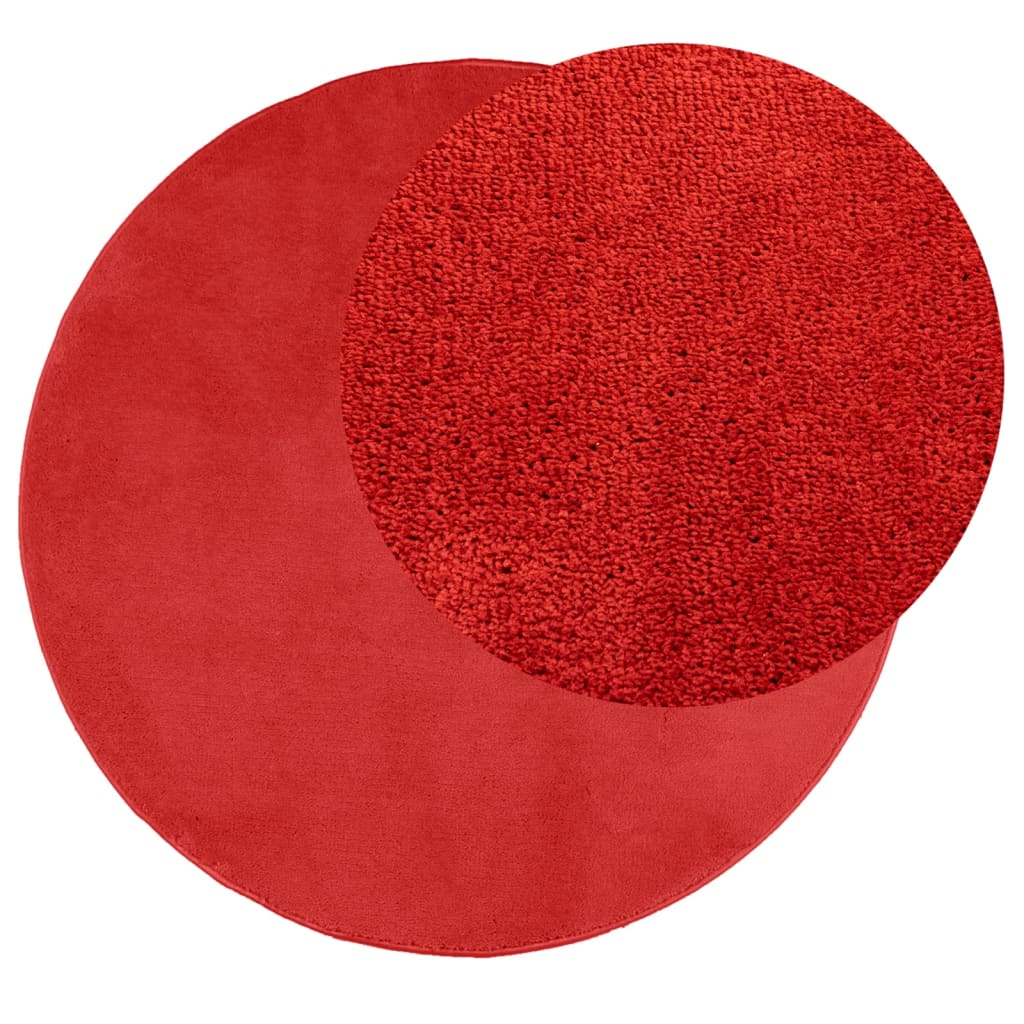 vidaXL paklājs OVIEDO, īsa spalva, sarkans, Ø 200 cm