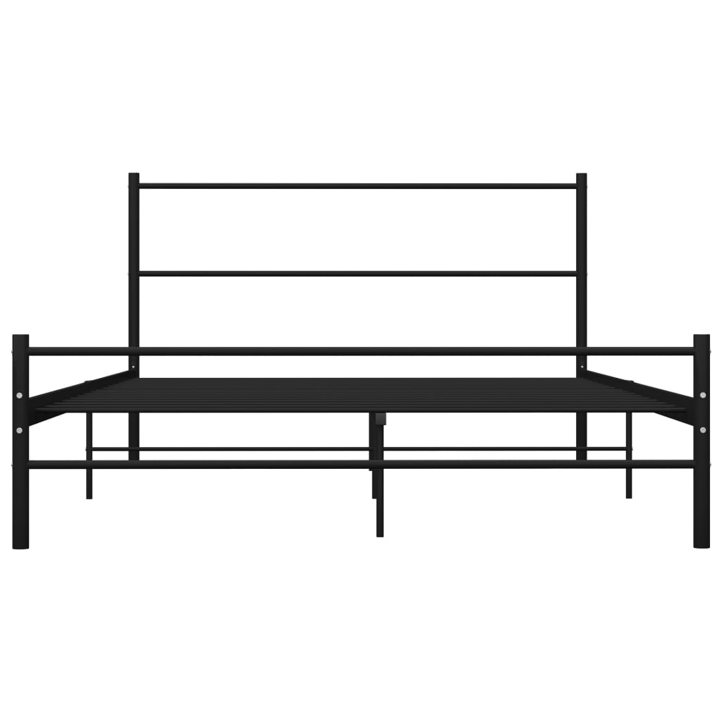 vidaXL gultas rāmis, melns, 160x200 cm, metāls