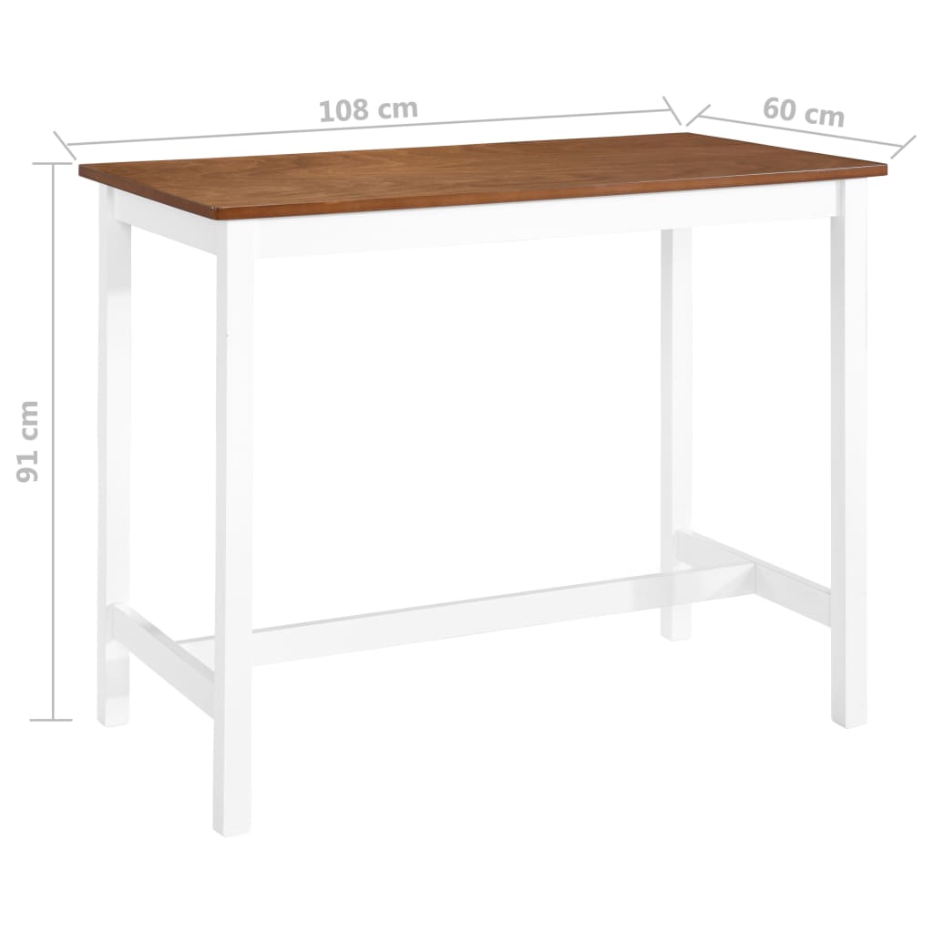 vidaXL bāra galda un krēslu komplekts, 3 gab., masīvkoks