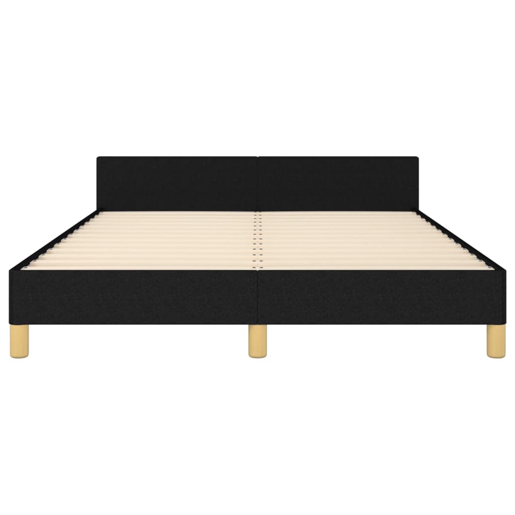 vidaXL gultas rāmis ar galvgali, melns, 140x190 cm, audums