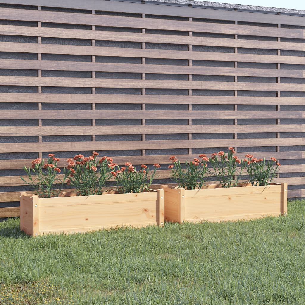 vidaXL dārza puķu kastes, 2 gab., 100x31x31 cm, priedes koks