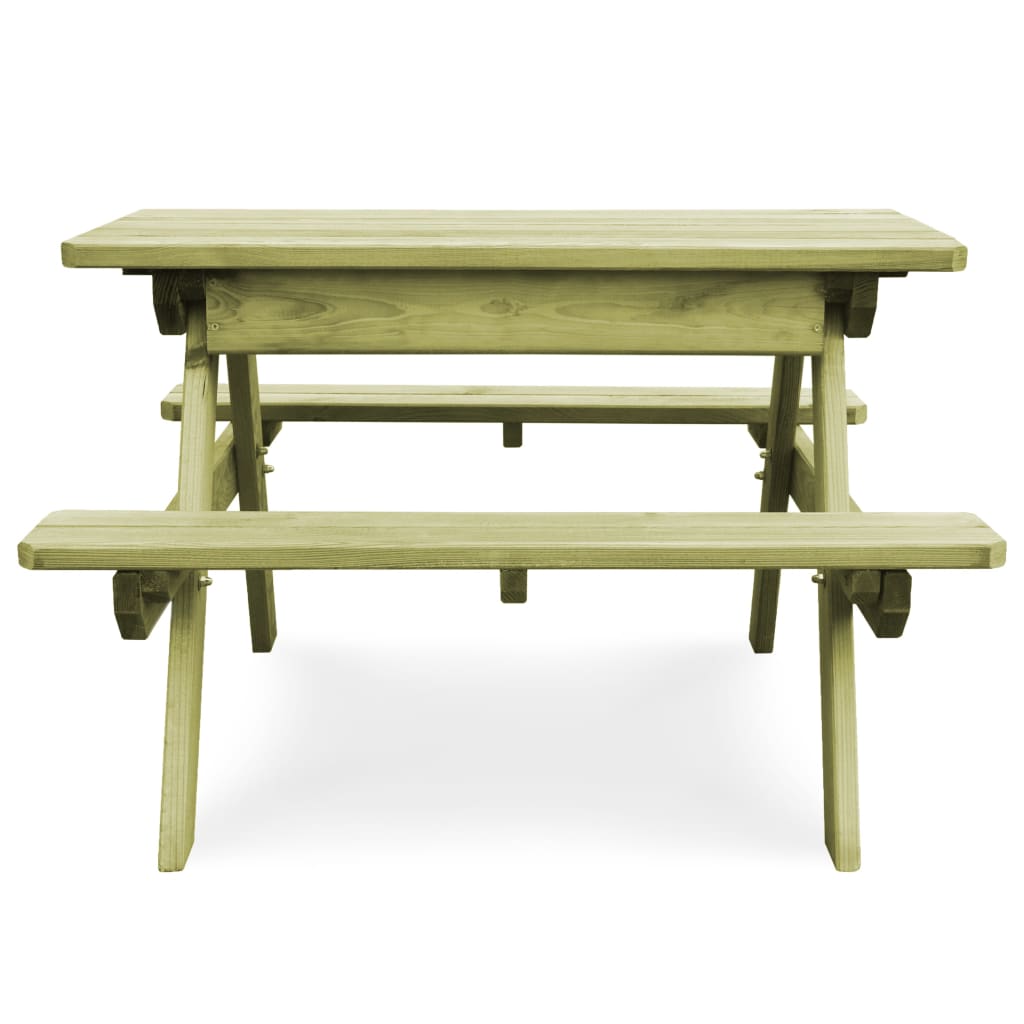 vidaXL bērnu piknika galds ar soliem, 90x90x58 cm, impregnēta priede