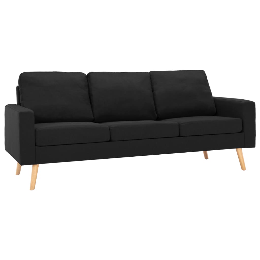 vidaXL 2-daļīgs dīvānu komplekts, melns audums