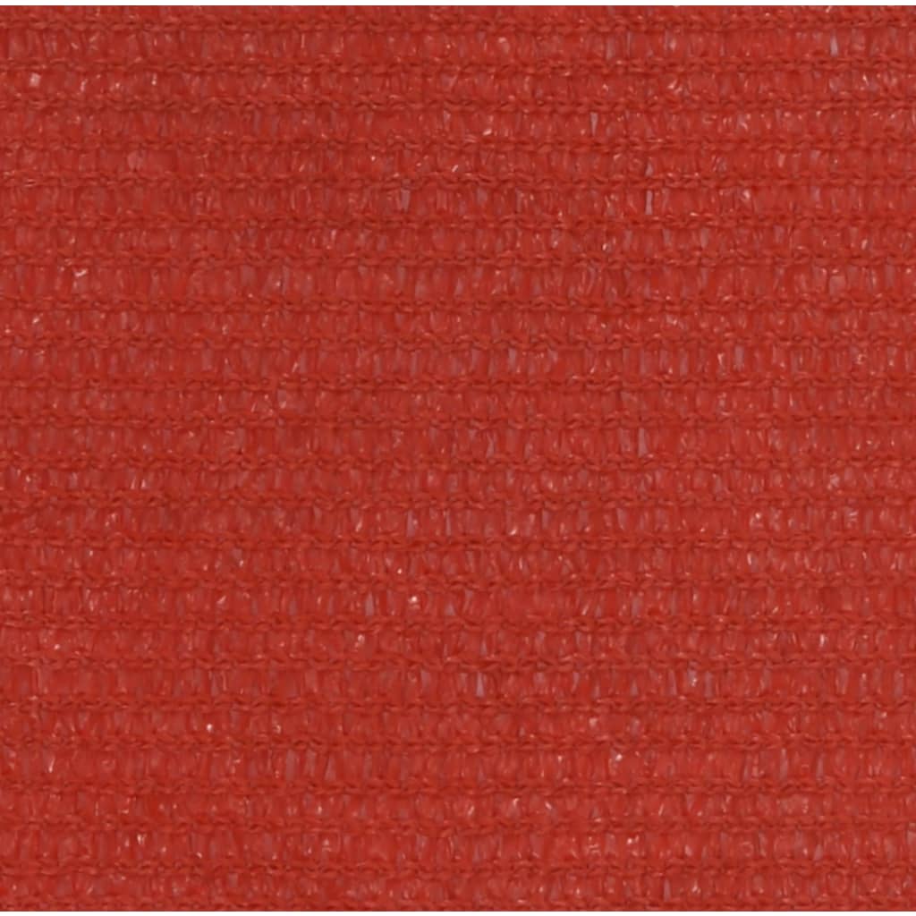 vidaXL saulessargs, 160 g/m², sarkans, 5x5 m, HDPE