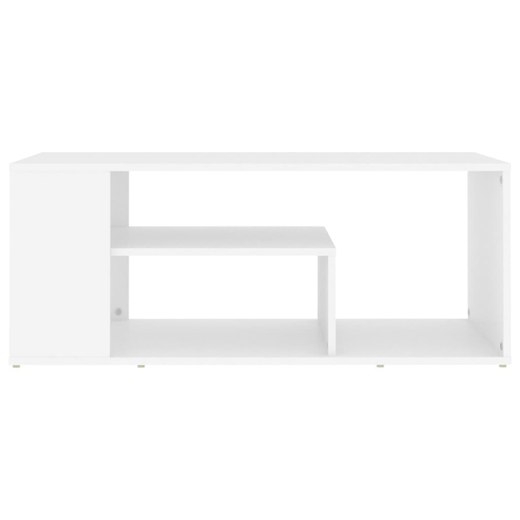vidaXL kafijas galdiņš, balts, 100x50x40 cm, skaidu plāksne