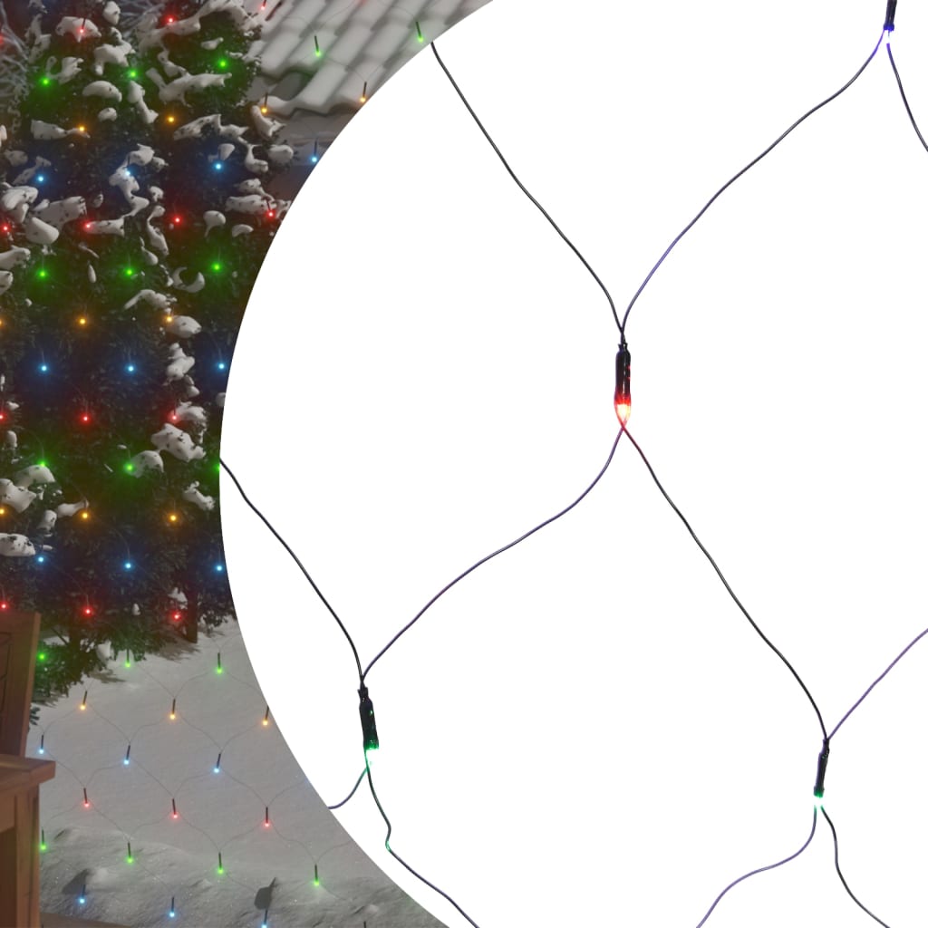 vidaXL Ziemassvētku lampiņu tīkls, 3x2 m, 204 krāsainas LED