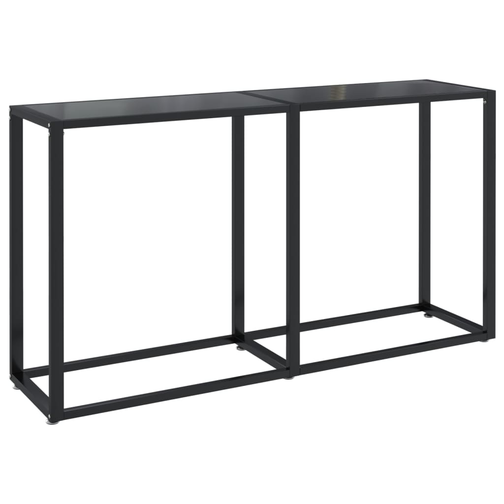vidaXL konsoles galdiņš, melns, 140x35x75,5 cm, rūdīts stikls