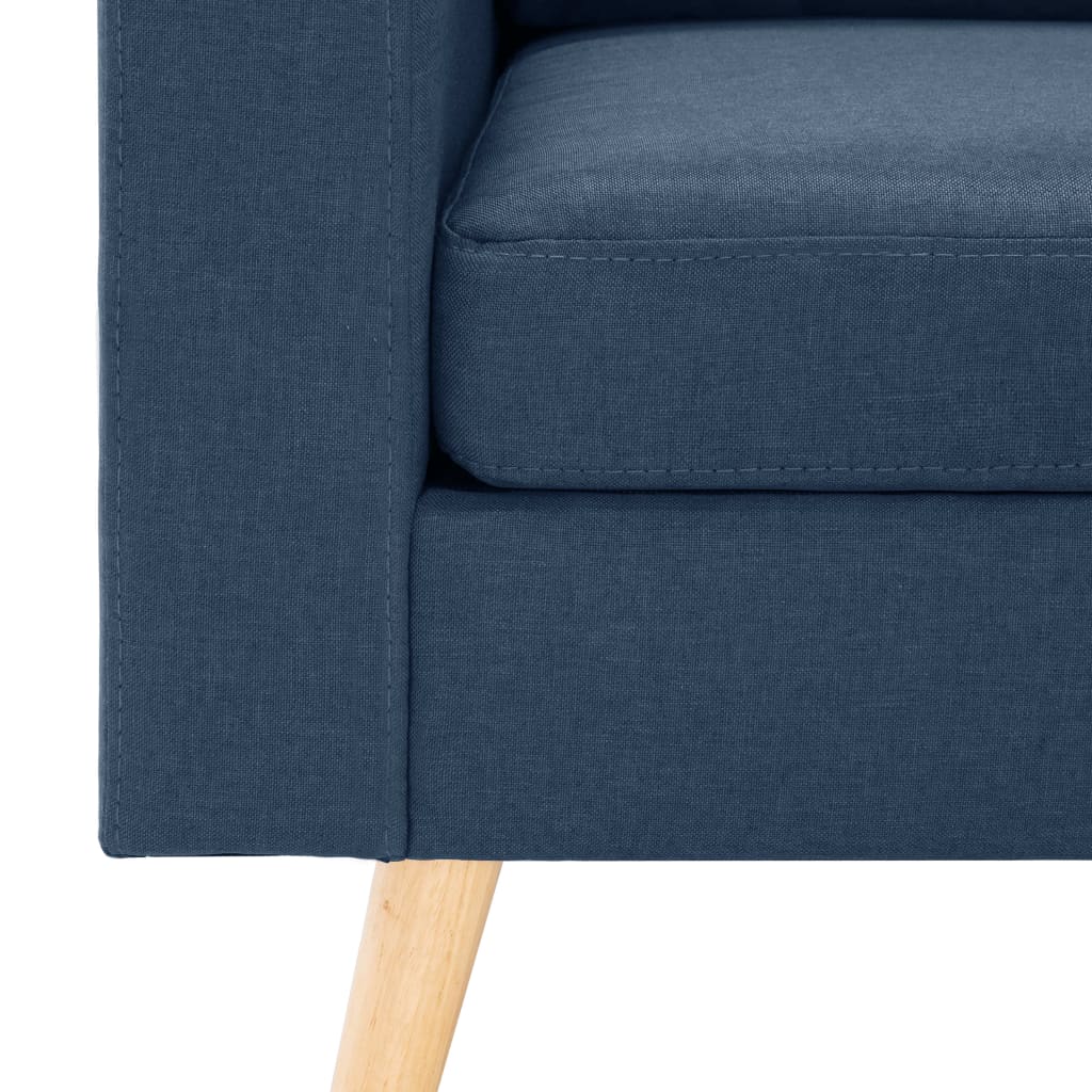 vidaXL 3-daļīgs dīvānu komplekts, zils audums