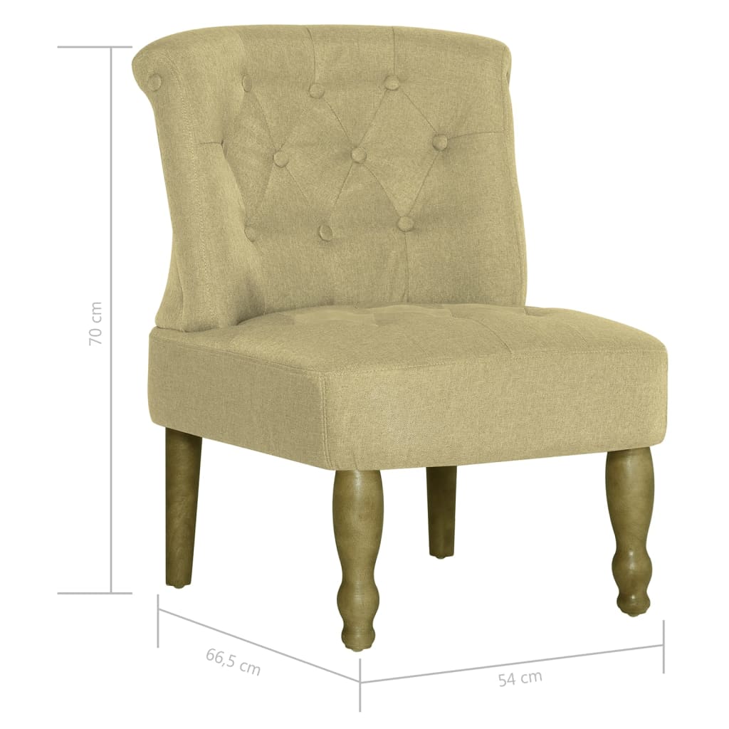 vidaXL atpūtas krēsls, franču stils, zaļš audums