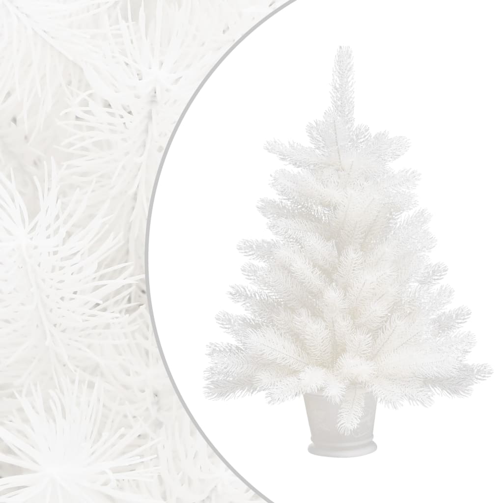 vidaXL mākslīgā Ziemassvētku egle ar LED, balta, 65 cm