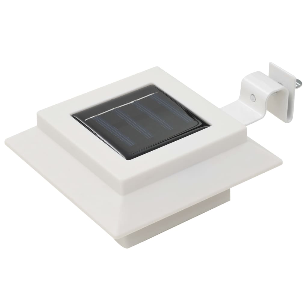 vidaXL āra solārās lampas, 12 gab., LED, kvadrāta forma, 12 cm, baltas