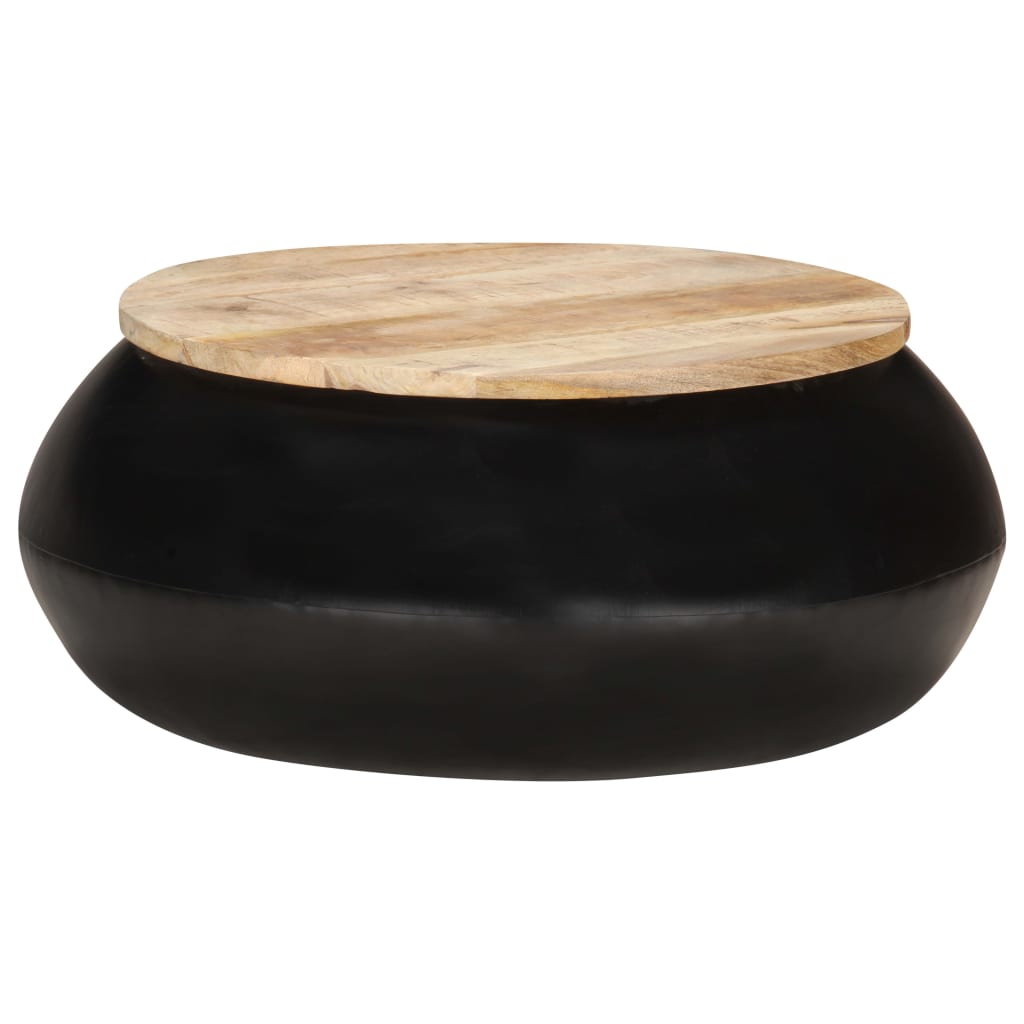vidaXL kafijas galdiņš, melns, 68x68x30 cm, mango masīvkoks