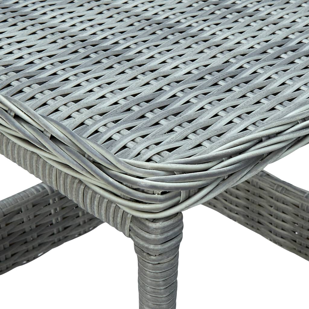 vidaXL dārza galds, gaiši pelēks, 45x45x46,5 cm, PE rotangpalma