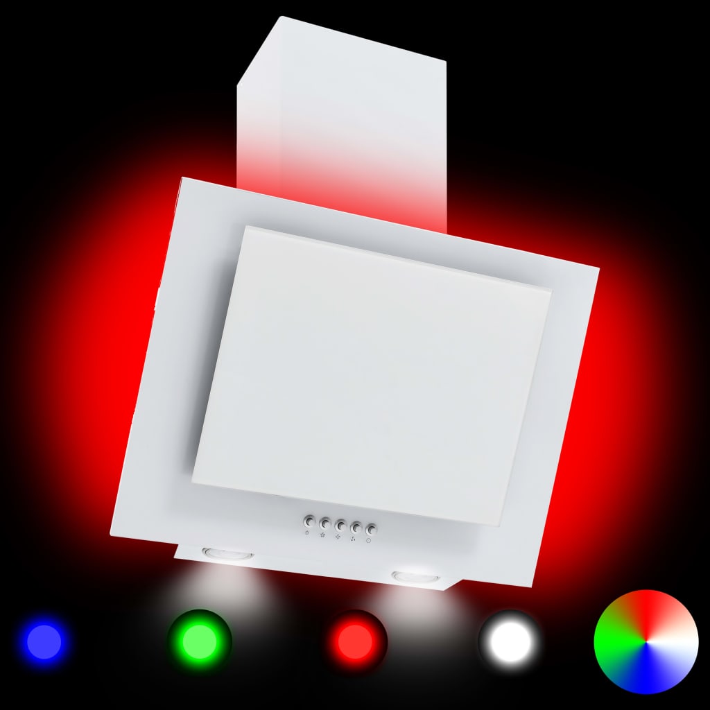 vidaXL RGB tvaika nosūcējs, LED, 60 cm, tērauds un rūdīts stikls