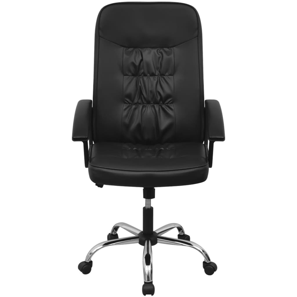 vidaXL mākslīgās ādas ofisa krēsls, 67 x 70 cm, melnā krāsā