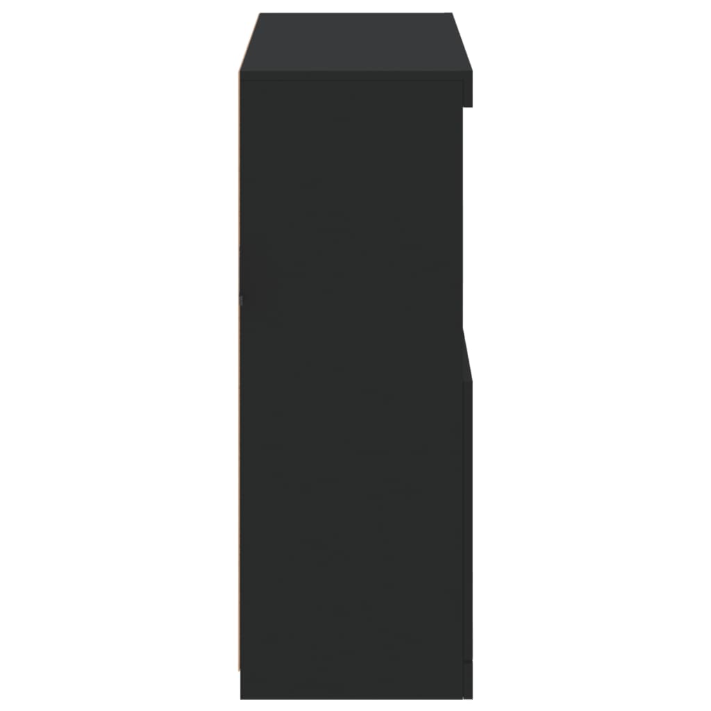 vidaXL kumode ar LED lampiņām, melna, 81x37x100 cm