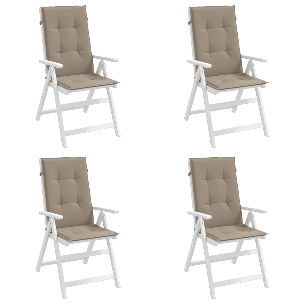 vidaXL dārza krēslu spilveni, 4 gab., pelēkbrūni, 120x50x3 cm, audums