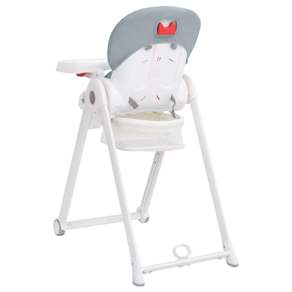 vidaXL bērnu barošanas krēsls, gaiši pelēks, alumīnijs