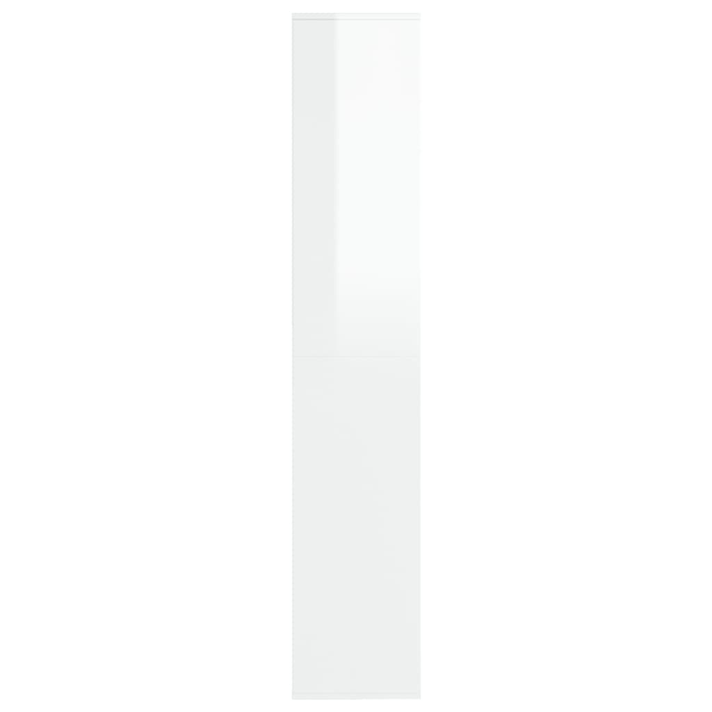 vidaXL apavu skapis, spīdīgi balts, 54x34x183 cm, kokskaidu plāksne
